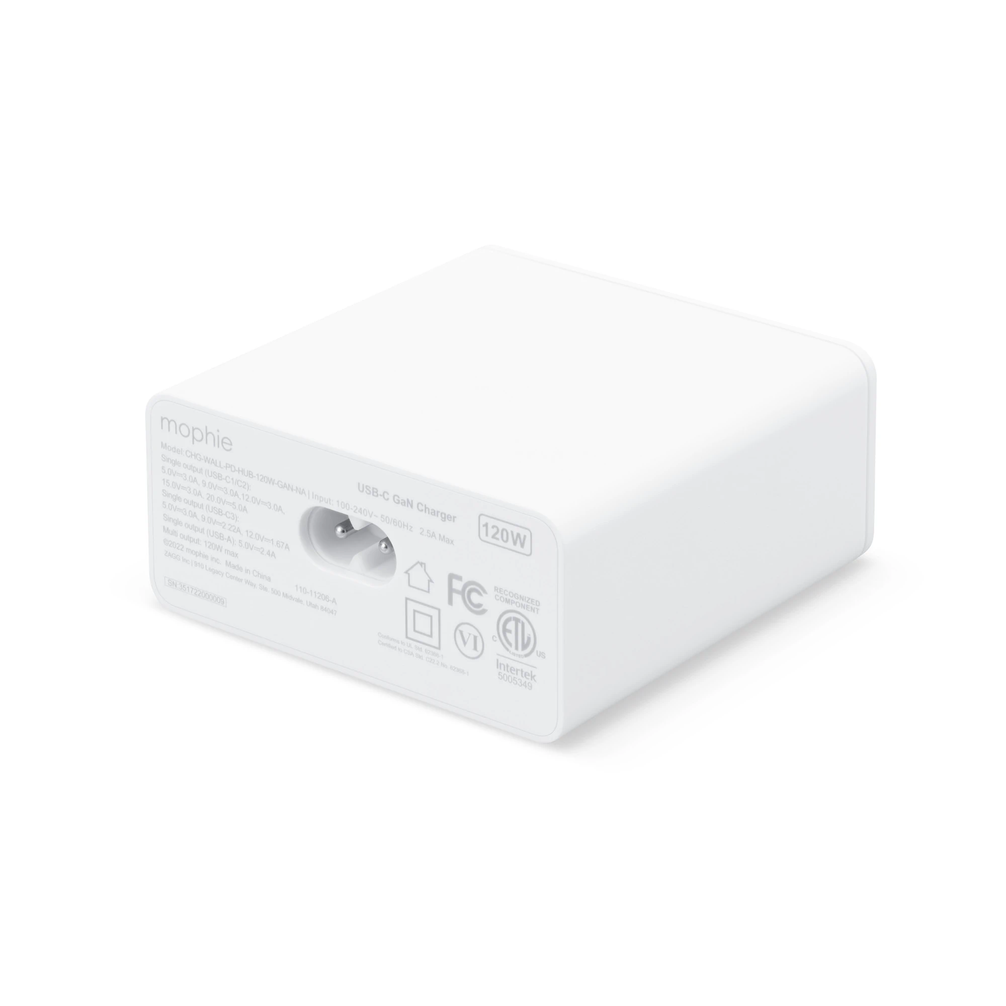 شارژر دیواری 120 وات موفی مدل Mophie Essentials GaN 120W USB-C & USB-A