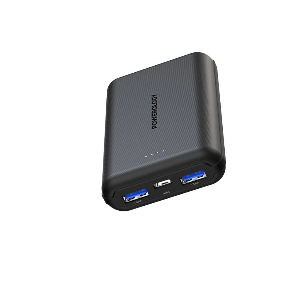 پاوربانک پاورولوژی مدل Powerology 10000mAh Power Bank with USB-C PD20w and 2xUSB-A QC 18W Port PPBCHA27