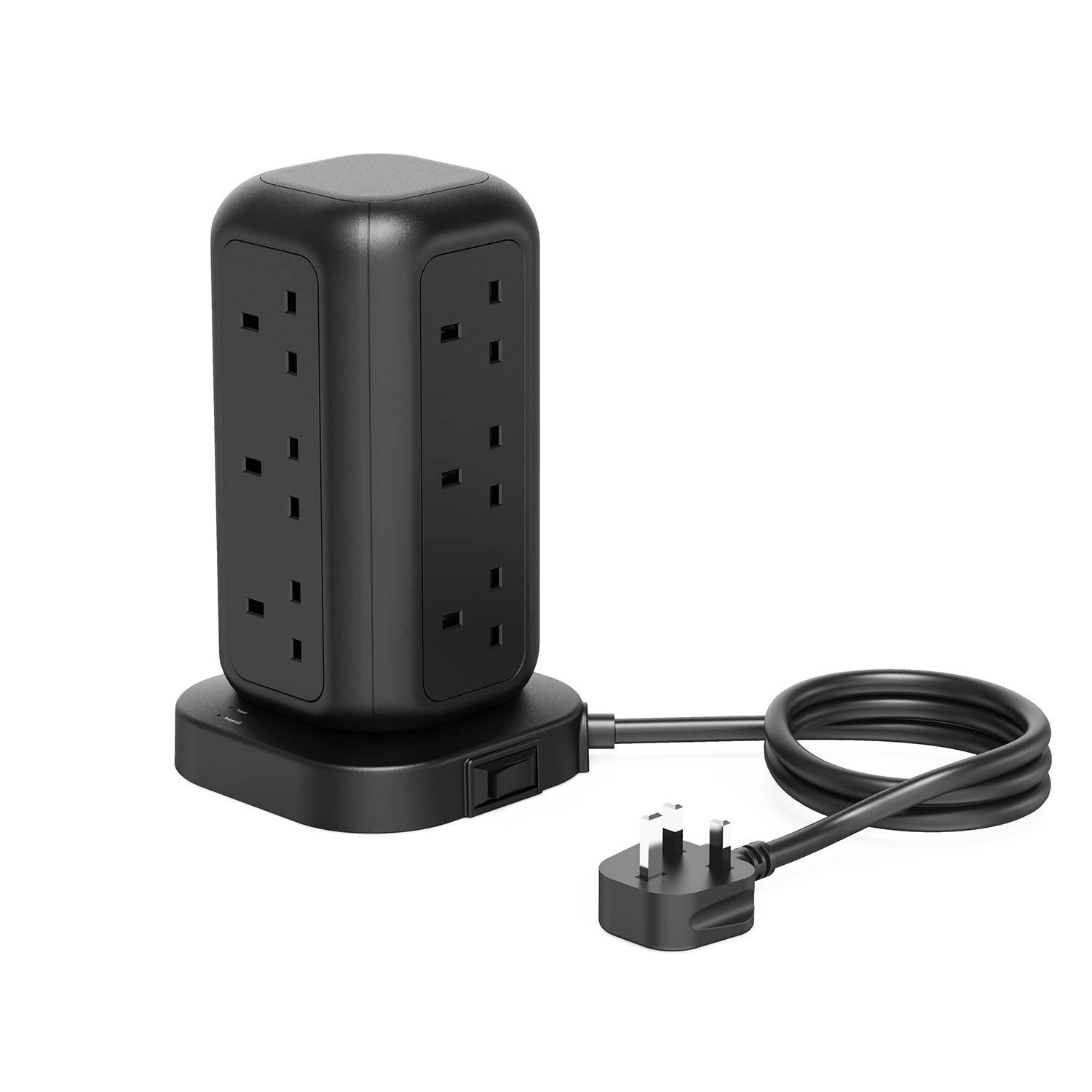 چند راهی برق پاورولوژی مدل Powerology 12 AC Sockets GaN Tower Hub PWCUQC025BK