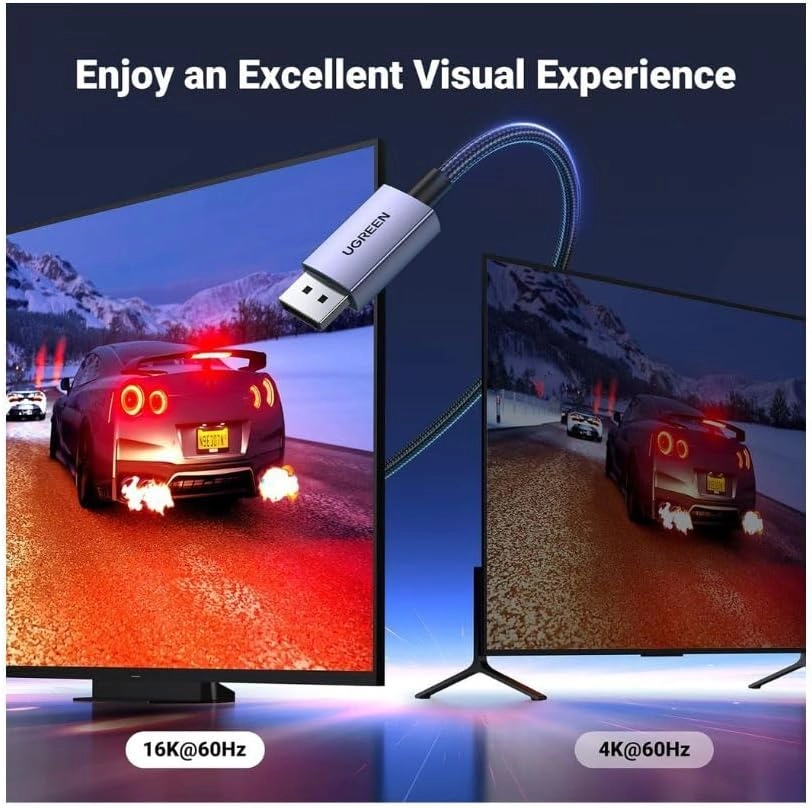 کابل تصویر یوگرین مدل UGREEN Cable DP 2.1 16K 30Hz 8K 240Hz HDR DP118
