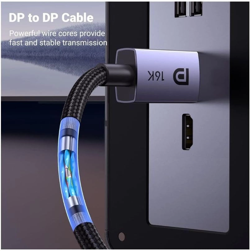 کابل تصویر یوگرین مدل UGREEN Cable DP 2.1 16K 30Hz 8K 240Hz HDR DP118