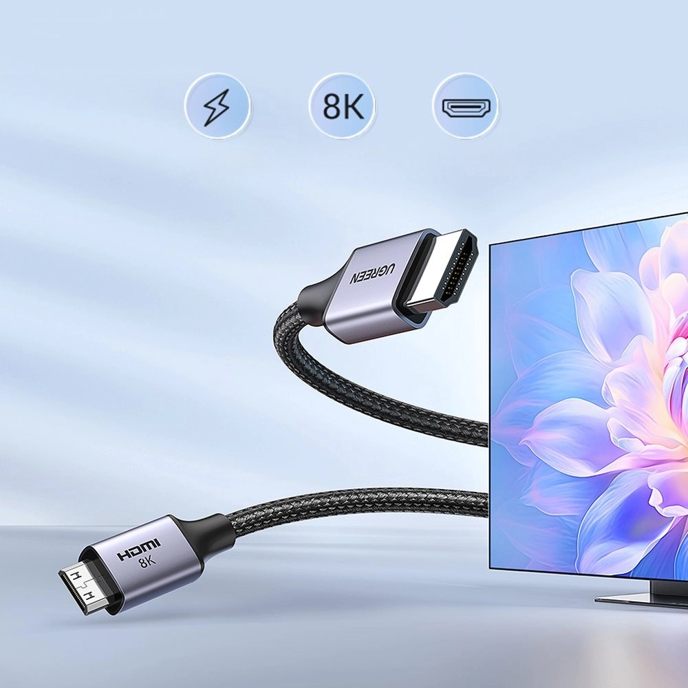 کابل تصویر یوگرین مدل UGREEN mini HDMI To HDMI Cable 8K HD163