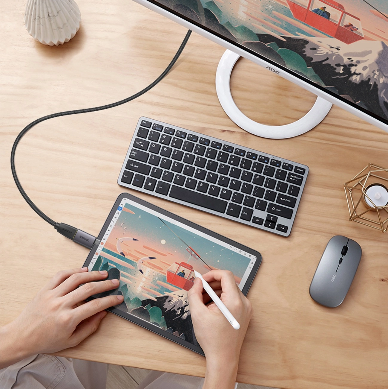 مبدل یوگرین مدل UGREEN USB-C To HDMI Female Adapter US320