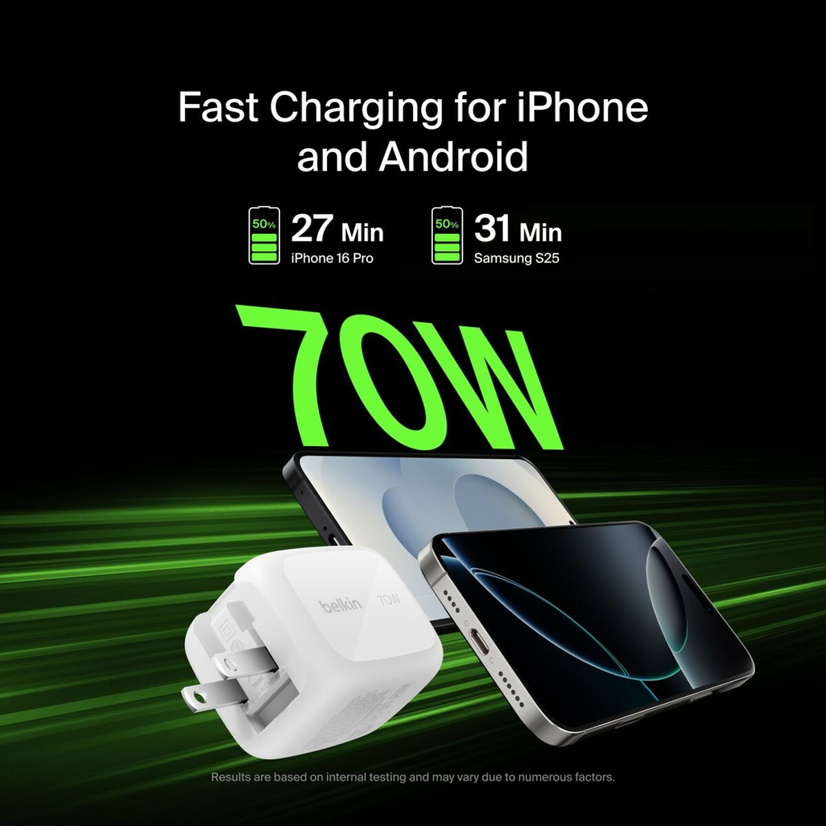 شارژر دیواری 70 وات بلکین مدل Belkin Charger WCH018yz